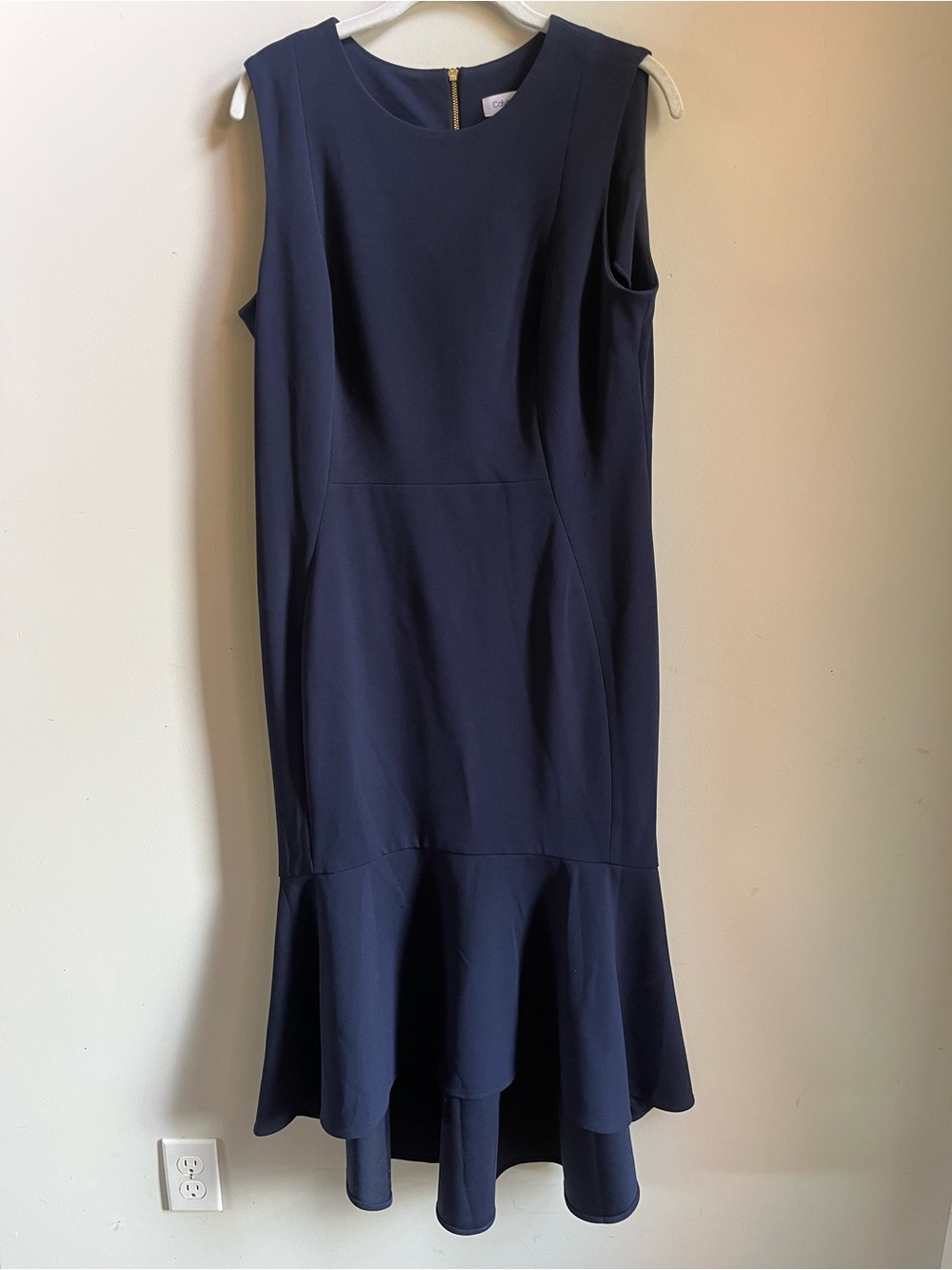 Calvin Klein Navy Blue Sleeveless Midi Dress